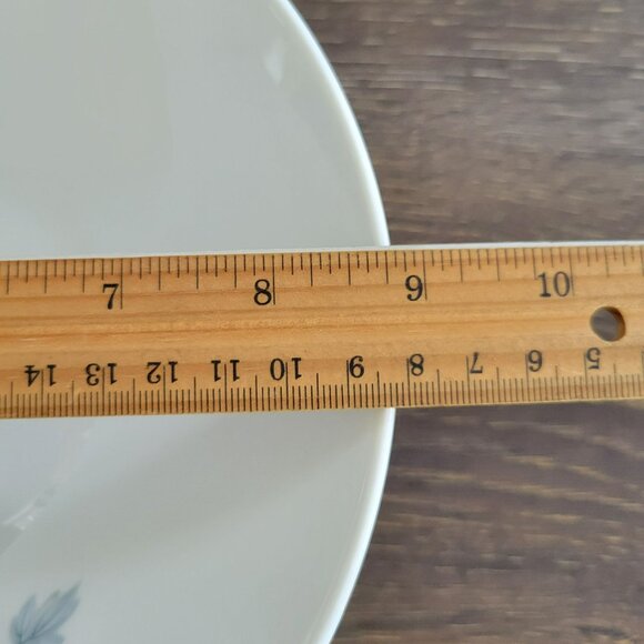 Vintage Noritake Maplewood Round Serving Bowl, Blue & Tan Autumn Leaves, c.1960s - Picture 10 of 11